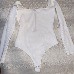 Good American white body suit, long sleeve, size 2